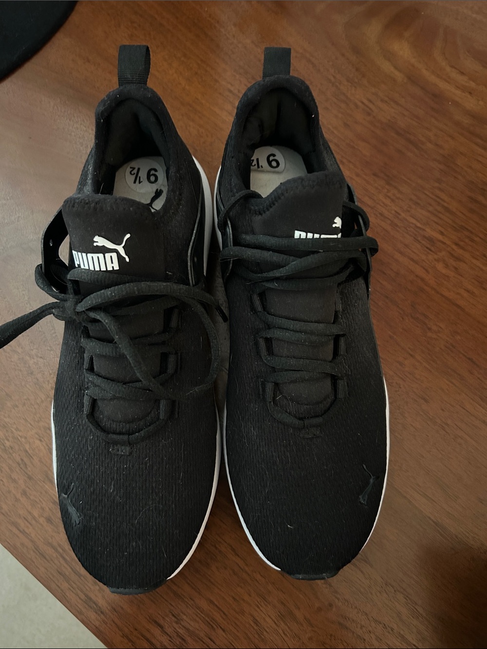 Puma  Black Athletic Knit Sneakers with White Midsole